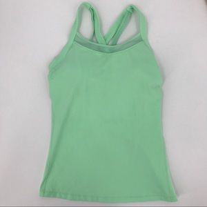 Lululemon size 6 green tank with removable pads